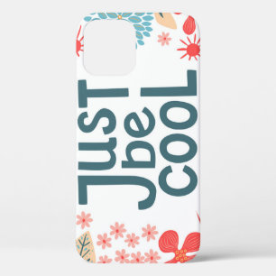 Motivational Quote, Abstract Floral Frame. iPhone 12 Case