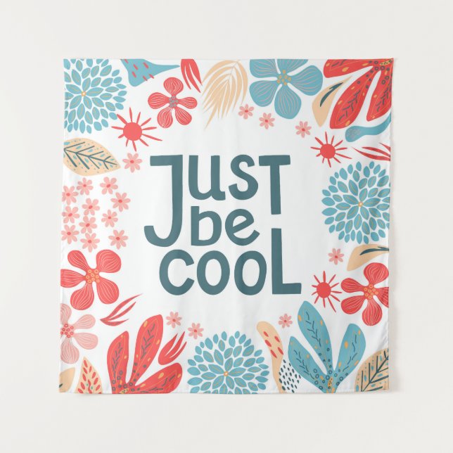 Motivational Quote, Abstract Floral Frame. Tapestry (Front)