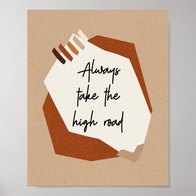 Motivational Quote Abstract Modern Boho Poster (Front)