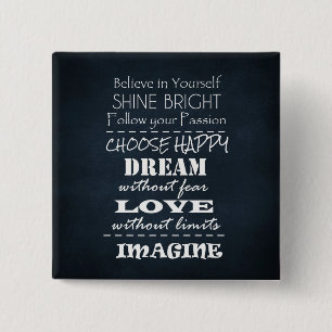 Motivational Quote Affirmations 15 Cm Square Badge