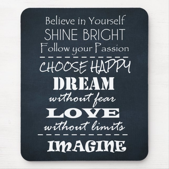 Motivational Quote Affirmations Mouse Mat (Front)