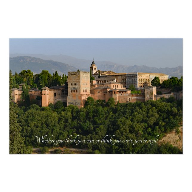 Motivational Quote- Alhambra Palace Spain Poster (Front)