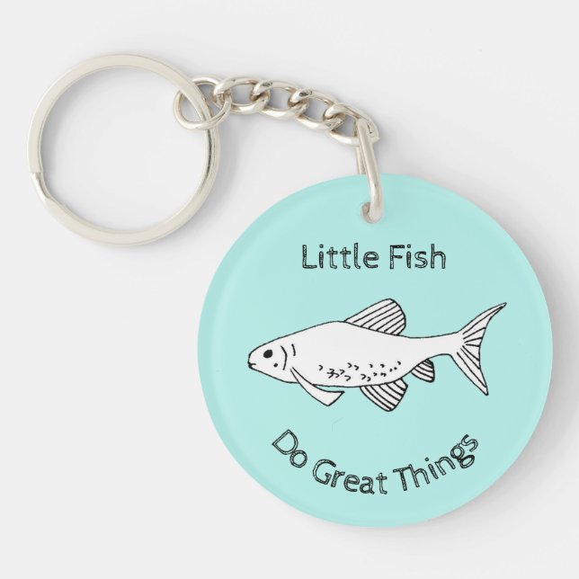 Motivational Quote Animal Minnow Fish Key Ring (Front)