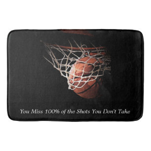 Motivational Quote Basketball Bath Mat