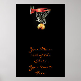 Motivational Quote Basketball Door Poster