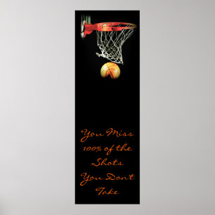 Motivational Quote Basketball Door Poster