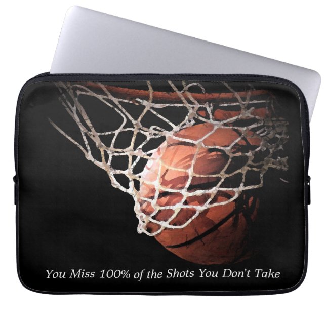 Motivational Quote Basketball Laptop Sleeve (Front)
