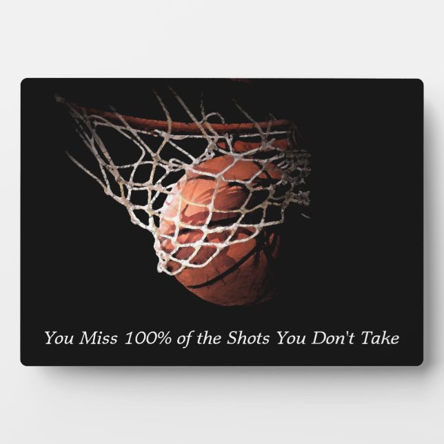 Motivational Quote Basketball Plaque (Front)