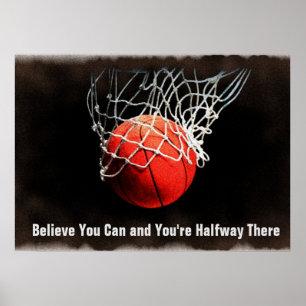 Motivational Quote Basketball Poster