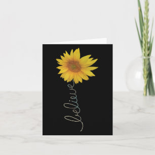 Motivational Quote Believe Flower Graphic Positive Card