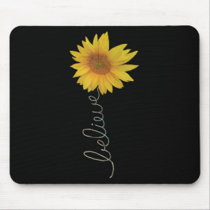 Motivational Quote Believe Flower Graphic Positive Mouse Mat