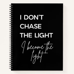 Motivational Quote Black Background Notebook