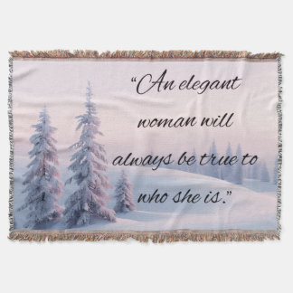 Motivational Quote Blanket “Elegant Spirit Winter"
