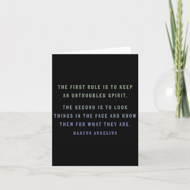 Motivational Quote By Marcus Aurelius Growth Minds Card (Front)