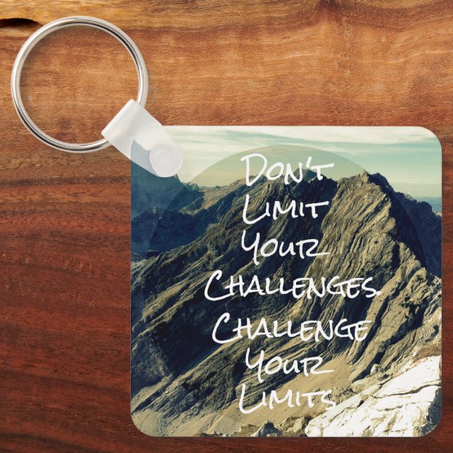 Motivational Quote: Challenge Your Limits Key Ring (Front)
