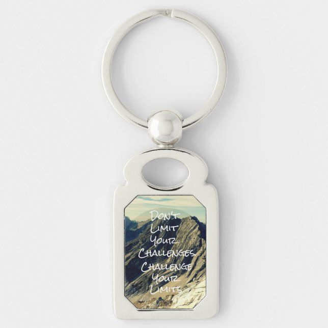 Motivational Quote: Challenge Your Limits Key Ring (Front)