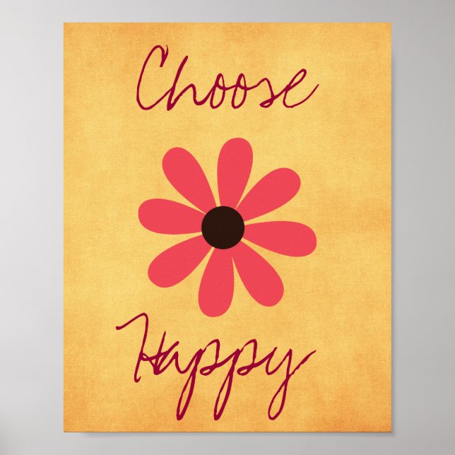 Motivational Quote Choose Happy Poster (Front)