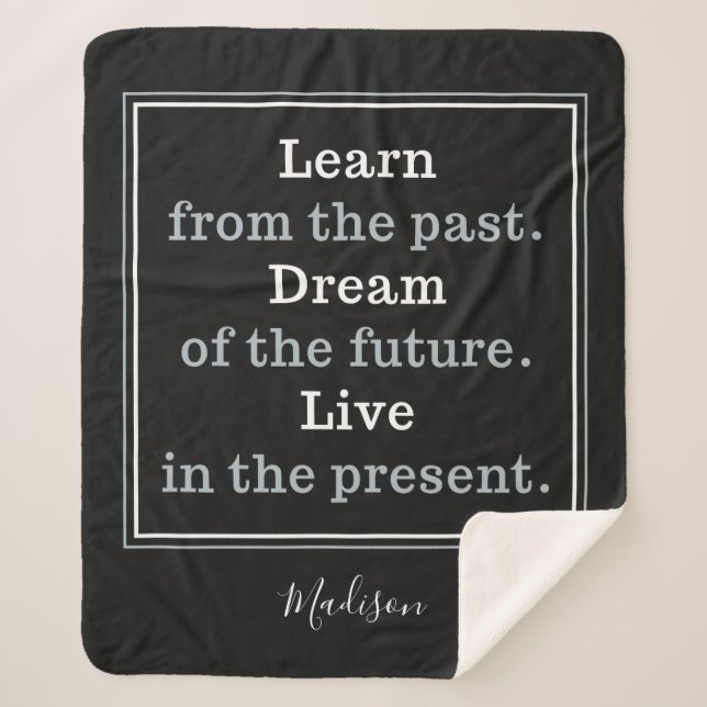 Motivational Quote custom name throw blankets (Front)