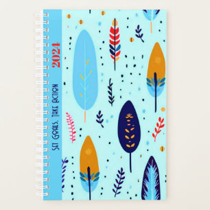MOTIVATIONAL QUOTE CUTE BLUE COLOR BOHO PATTERN PLANNER