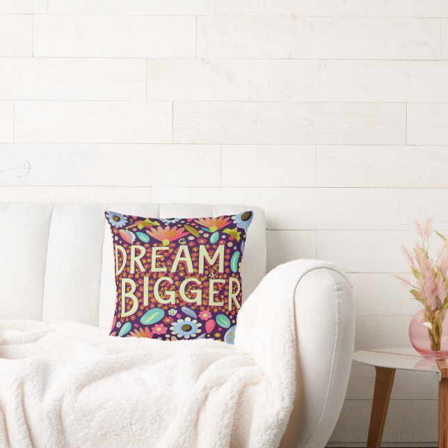 MOTIVATIONAL QUOTE CUTE ELEGANT FLORAL DESIGN CUSHION (Couch)
