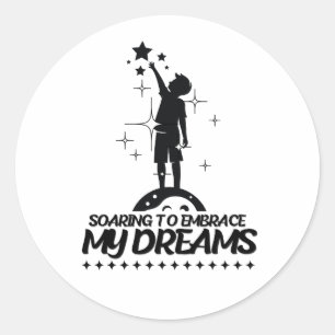 Motivational quote design classic round sticker