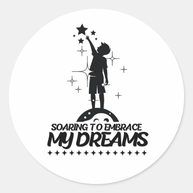 Motivational quote design classic round sticker (Front)