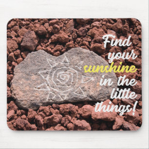 Motivational Quote Etched Sun On Lava Rock Mouse Mat