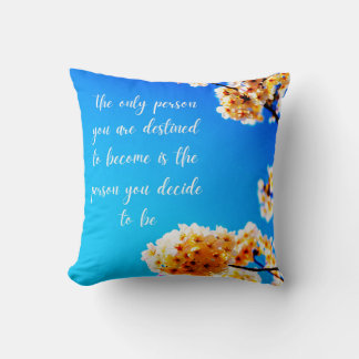 Motivational Quote Floral DesignThrow Pillow