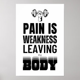 Motivational Quote for Gym Black & White Poster