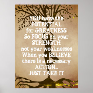Motivational Quote For Strength Poster