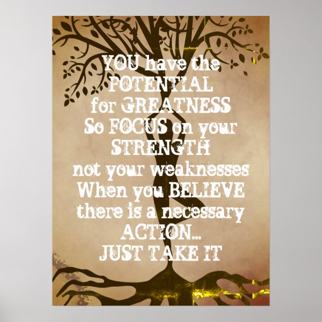 Motivational Quote For Strength Poster (Front)