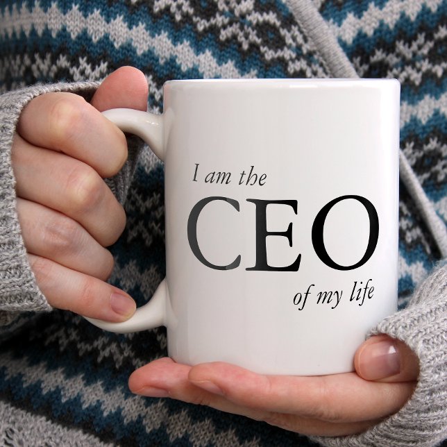 Motivational Quote I am the CEO of my Life Large Coffee Mug (Creator Uploaded)