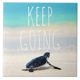 Motivational Quote Keep Going Turtle Beach  Tile