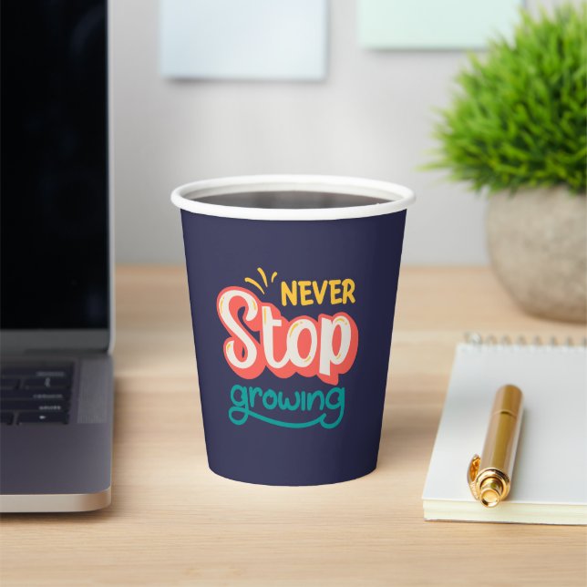 Motivational Quote l Colourful stylish Modern Paper Cups (Insitu)