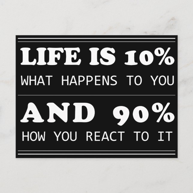 motivational quote life is 10% inspiring dreams postcard (Front)