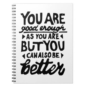 Motivational Quote Lino Print Spiral Notebook
