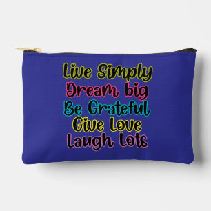 Motivational Quote Live Simply Dream Give Love Accessory Pouch