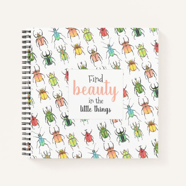Motivational Quote Love Bugs Notebook (Front)