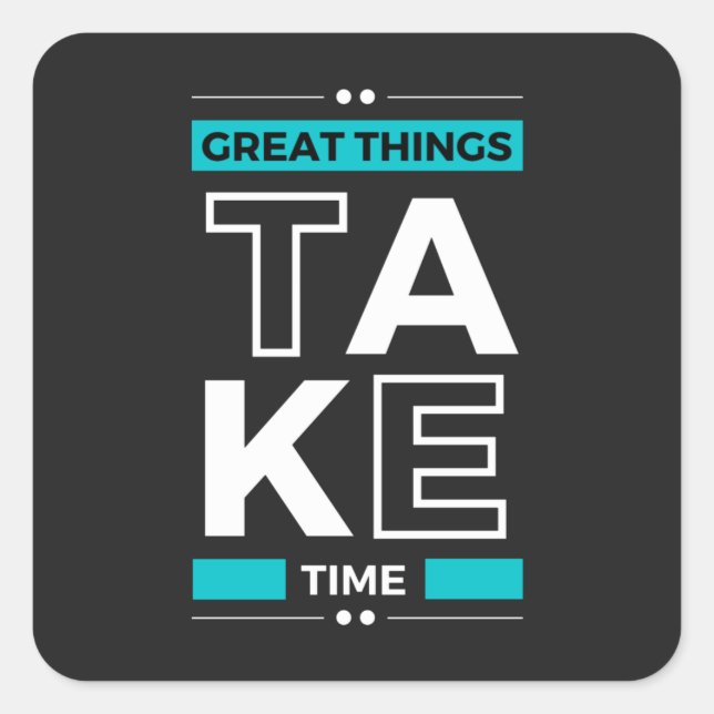 Motivational Quote Modern and Positive Text    Square Sticker (Front)