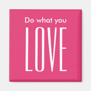 Motivational quote modern bold pink trendy magnet