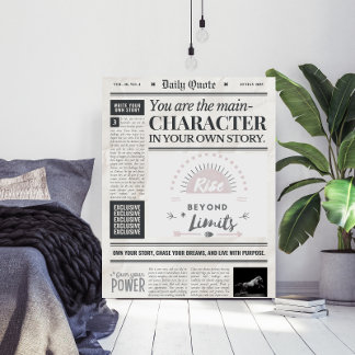 Motivational Quote Newspaper Style Art Poster