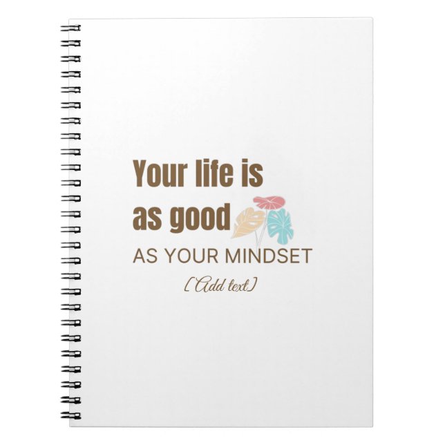 Motivational Quote Notebook - Your Life Is As Good (Front)