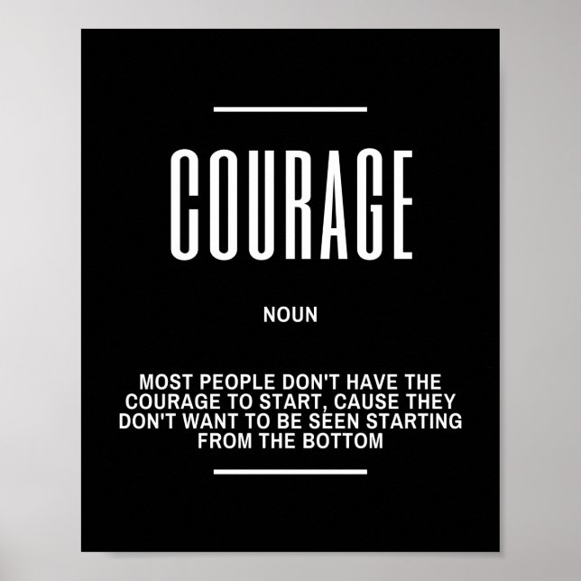 Motivational Quote On Courage Poster (Front)