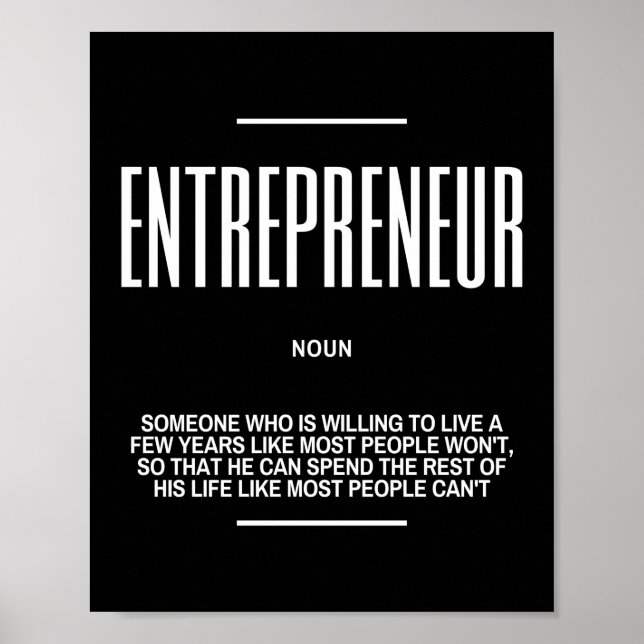 Motivational Quote On Entrepreneur Poster (Front)