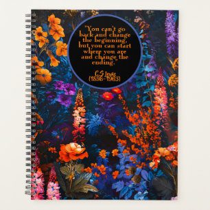 Motivational Quote On William Morris's Floral Art Planner