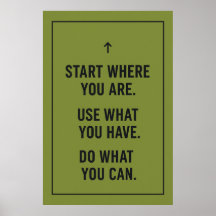 Motivational Quote Poster - "Start Where You Are"