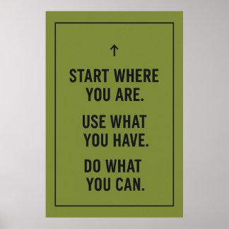 Motivational Quote Poster - "Start Where You Are"