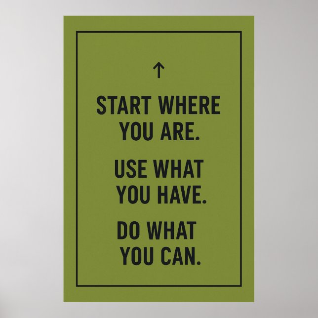 Motivational Quote Poster - "Start Where You Are" (Front)