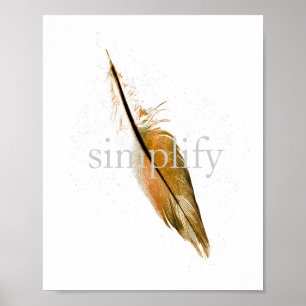 motivational quote poster with feather photo art