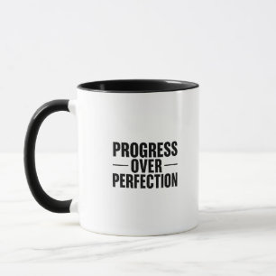 Motivational Quote Progress Over Perfection Mug